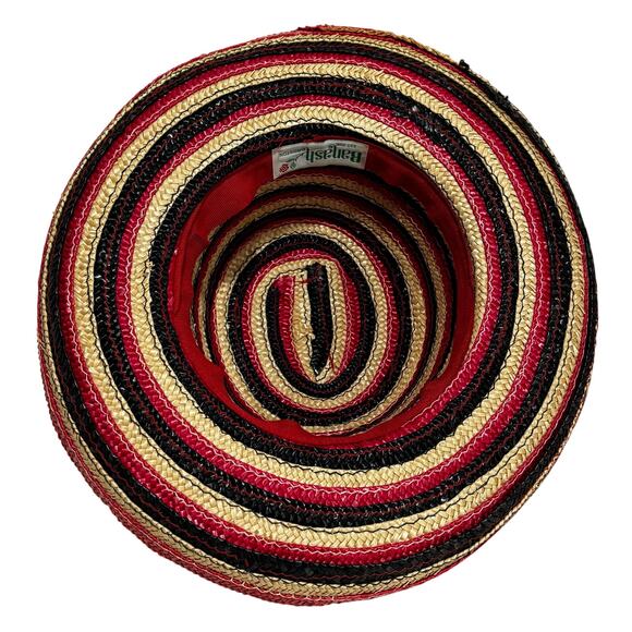 Banash of Boston multicolor striped straw hat sunhat beachy preppy casual resort